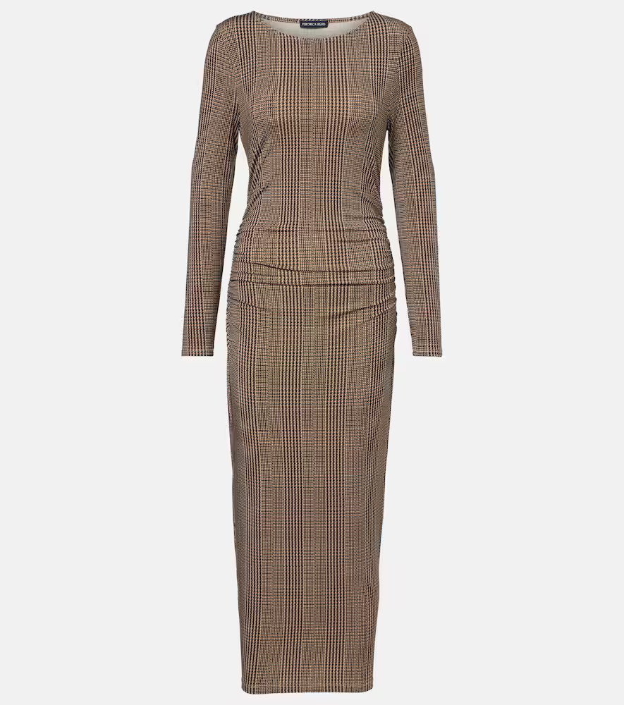 Veronica Beard Charissa houndstooth jersey maxi dress | Mytheresa (US/CA)