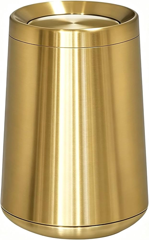 10 L/3 Gallen,Gold Small Trash Can for Bathroom,Brushed Stainless Steel Garbage Can with Flipping... | Amazon (US)