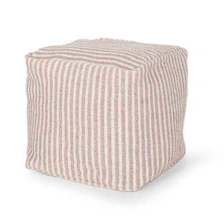 Laurel Foundry Modern Farmhouse Aoife 16" Wide Square Striped Pouf Ottoman | Wayfair | Wayfair North America