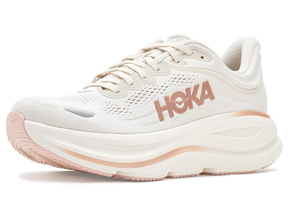 Hoka Bondi 9 Women's Shoes Oat Milk/Rose Gold : 9 B - Medium | Zappos