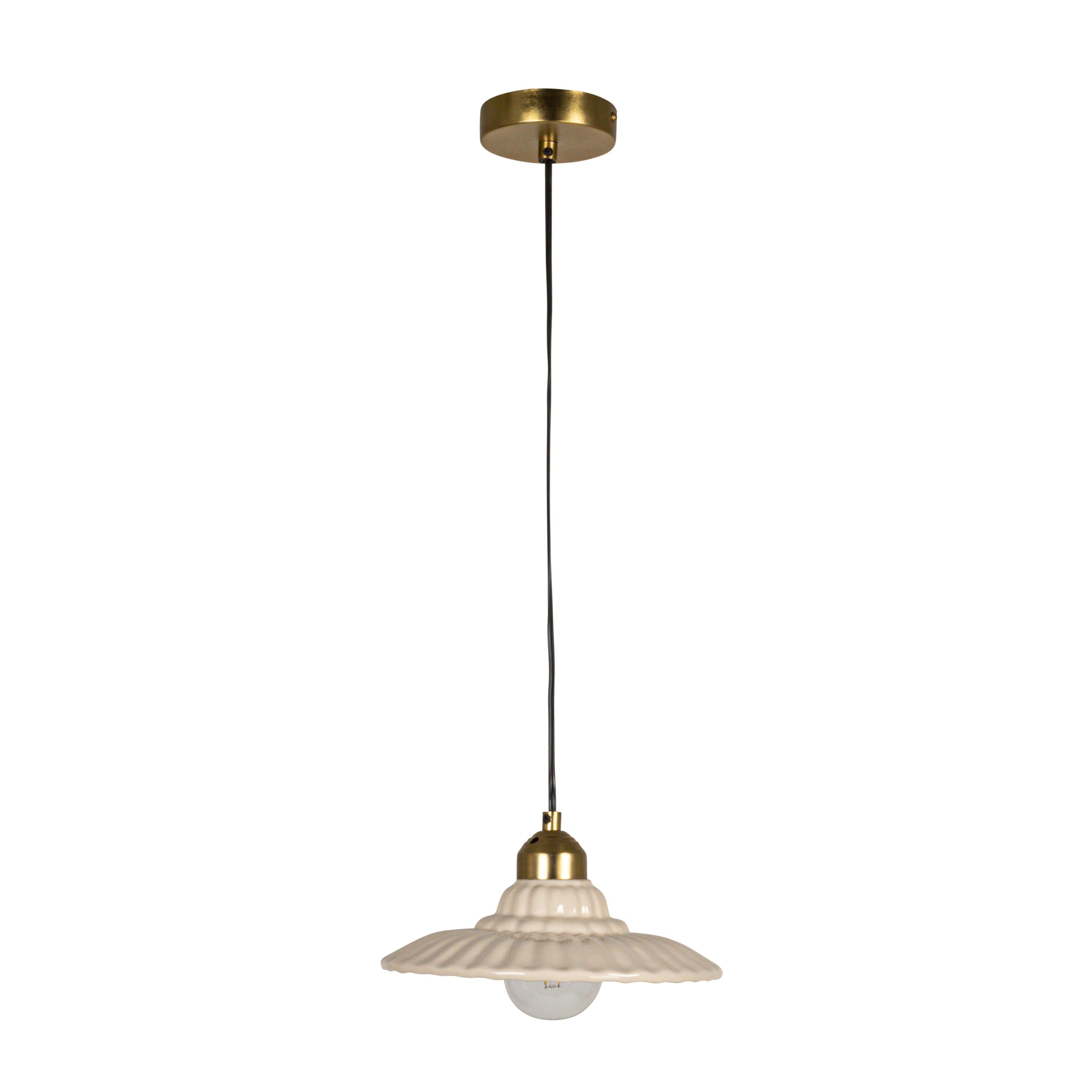 Elegant Stoneware Pleated Pendant Lamp | Wayfair North America