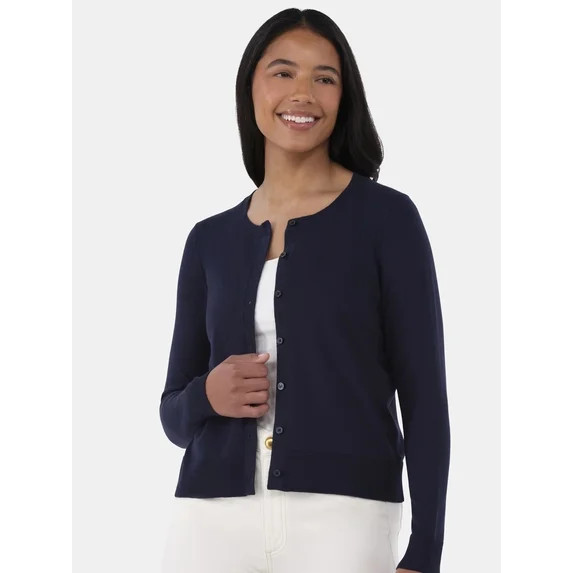 Time and Tru Women’s Fine Gauge Cardigan Sweater, Lightweight, Size XS-XXXL | Walmart (US)