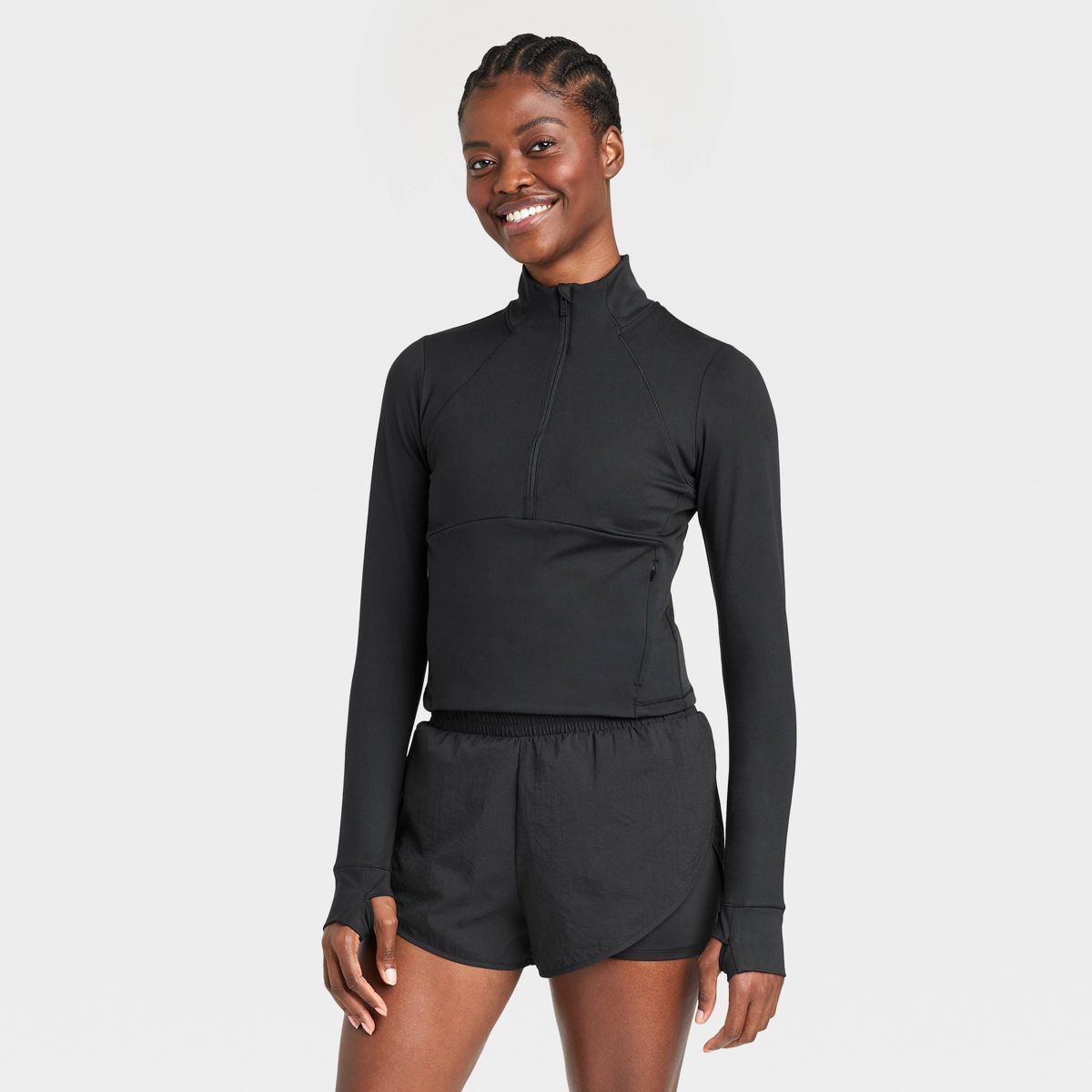 Women's 1/2 Zip Jacket - All In Motion™ Black S | Target