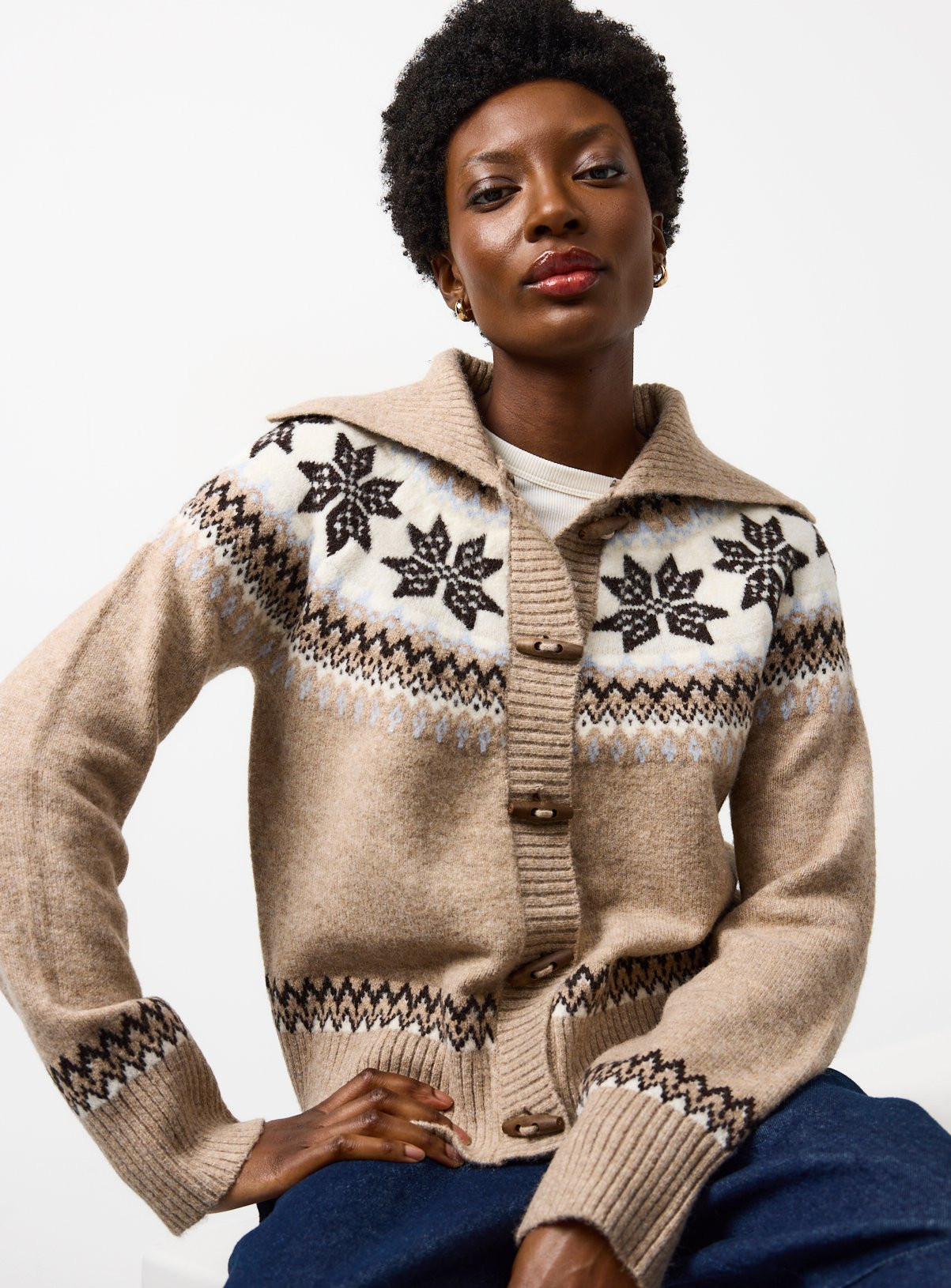 Brown Fairisle Toggle Cardigan | Tu Clothing