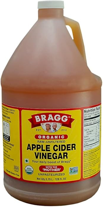 Bragg Organic Apple Cider Vinegar, Raw, Unfiltered, With The Mother, 128 oz | Amazon (US)