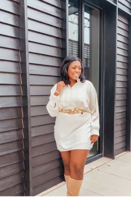 This summer and spring outfit idea is so chic!

Dress for curvy women, plus size outfit idea, white dress with long sleeves, ivory dress with belt, dress with boots

#LTKFind #LTKcurves #LTKunder100