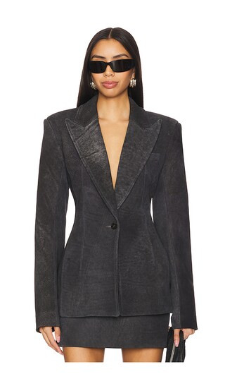Tailored Jacket in Distressed Black | Revolve Clothing (Global)