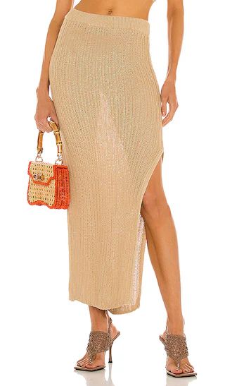 Cleo Skirt in Gold Flax | Revolve Clothing (Global)