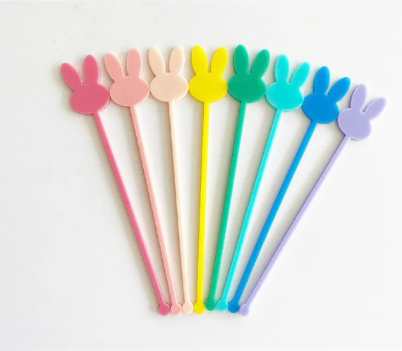 Bunny Acrylic Drink Stirrers | Etsy (US)