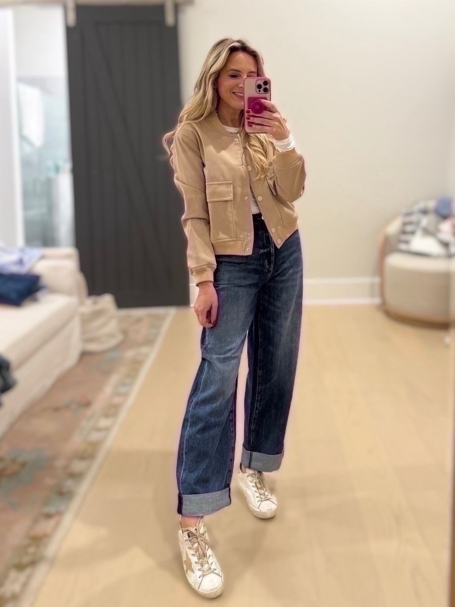 Cutest jacket and jeans combo. Wearing xs jacket and tee and size 25 jeans



#LTKSeasonal #LTKdayinmylife #LTKootd