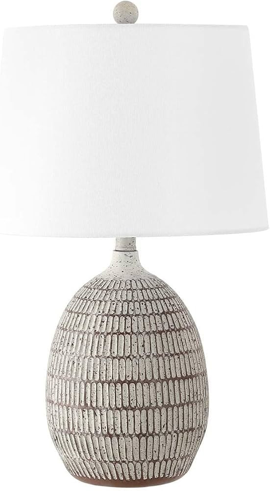 SAFAVIEH Lighting Collection Dewlen Brown/White 24-inch Table Lamp (LED Bulb Included) | Amazon (US)
