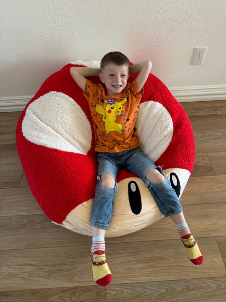 I knew I just had to get this awesome Mario mushroom beanbag when the kids asked for a nature themed homeschool room! When got the insert + shell. 

#LTKfamily #LTKkids #LTKhome