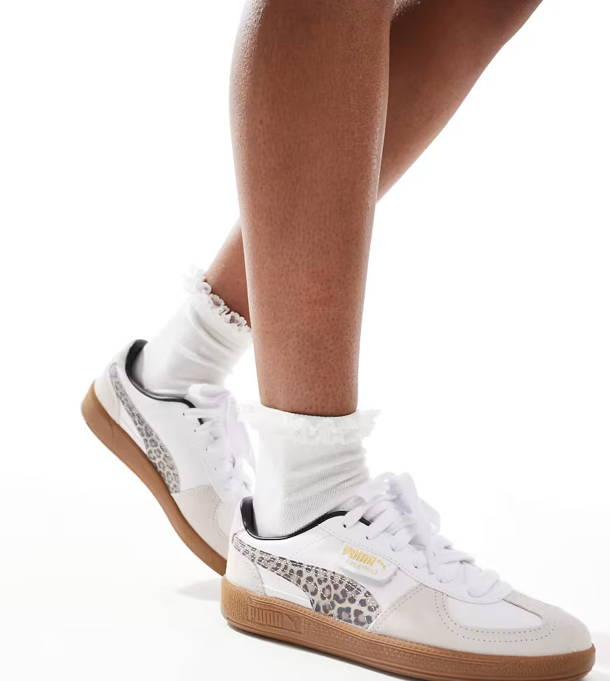 PUMA Palermo sneakers with leopard stripe in white-Multi | ASOS (Global)