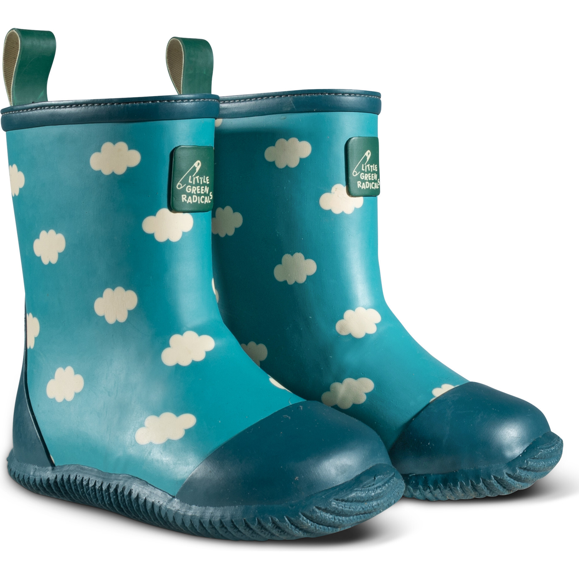 Wellington Classic Calf Length Round Toes Waterproof Boots, Blue Clouds | Maisonette