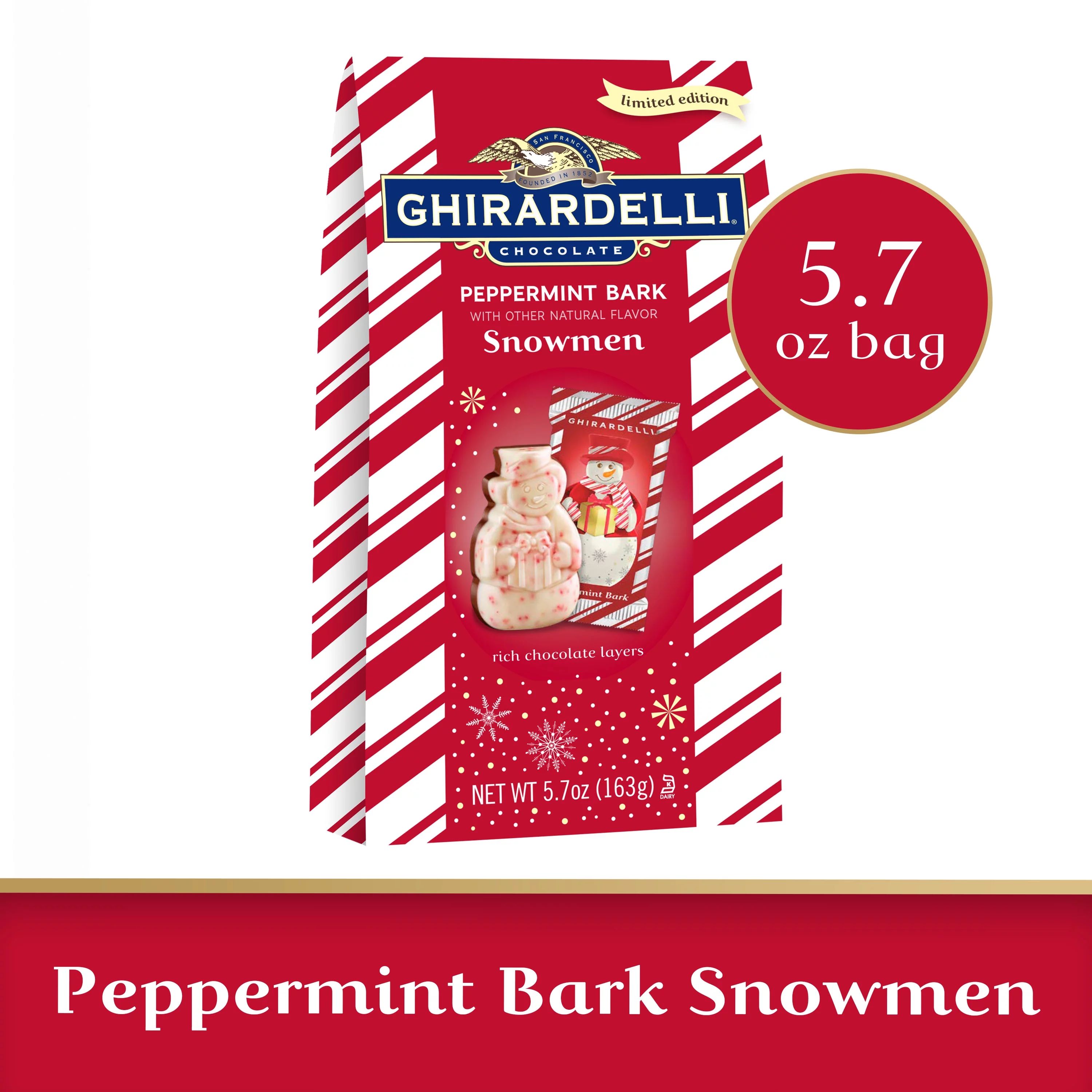 Ghirardelli Peppermint Bark Snowmen, 5.7 oz Bag | Walmart (US)