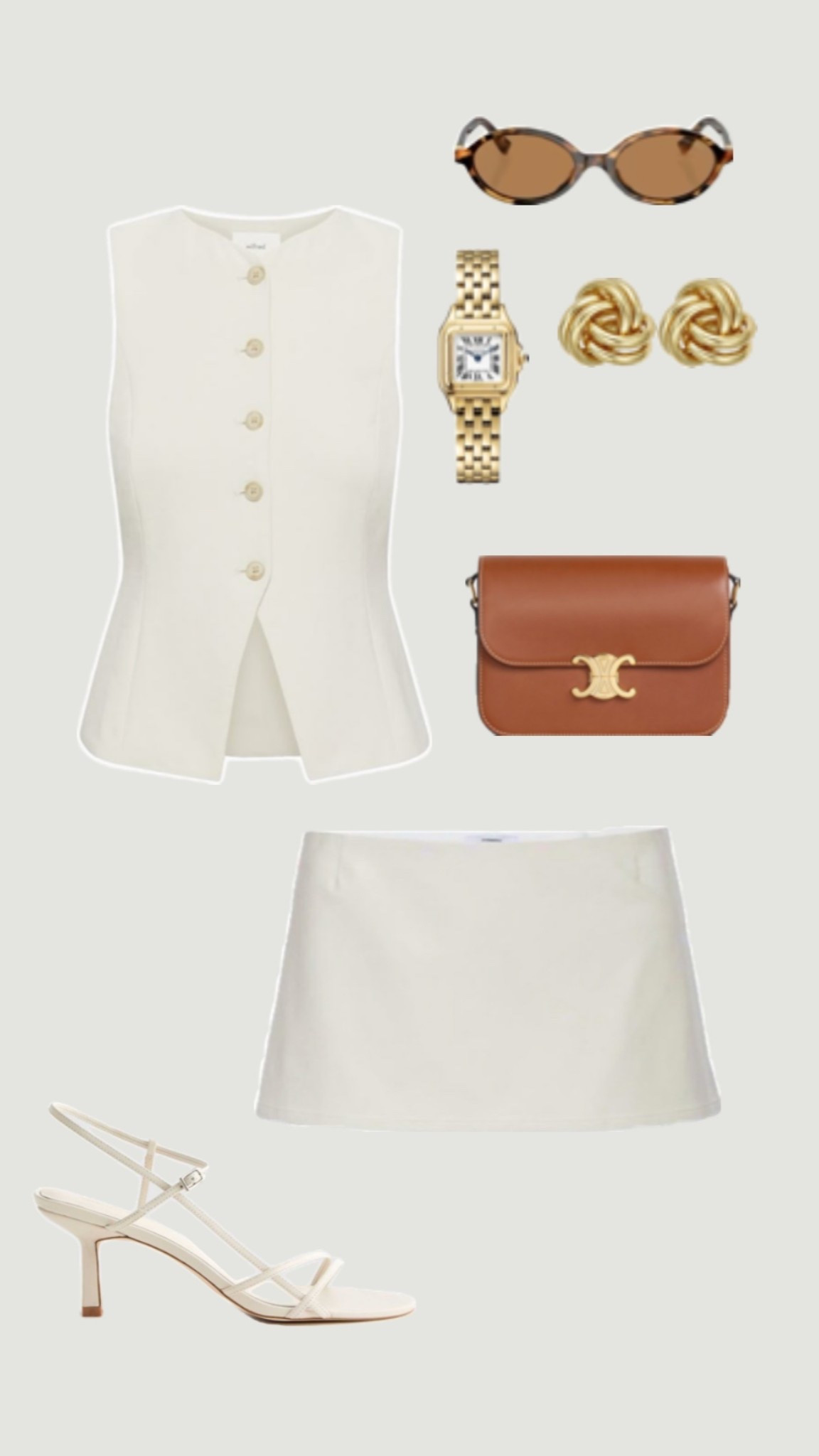 White matching set, white vest, white mini skirt, white set, summer outfit, date night outfit, travel look 