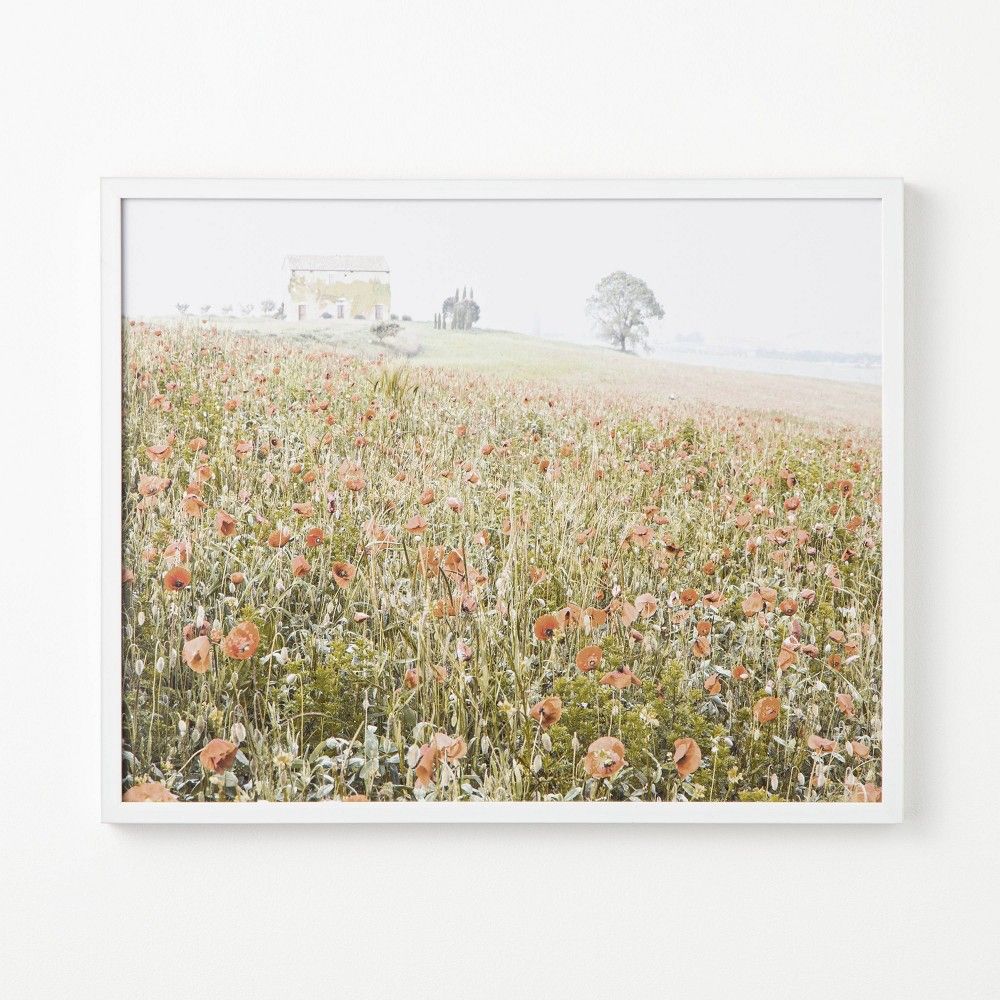 30" x 24" Wildflowers on the Hill Framed Under Plexiglass - Threshold™ designed with Studio McGee | Target