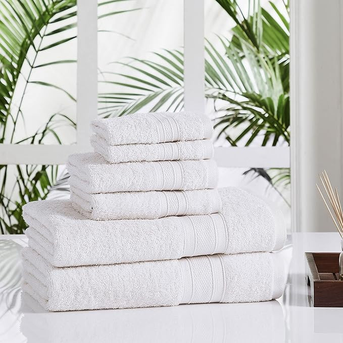 TRIDENT Soft and Plush 6 Piece Towel Set - Super Soft Turkish Cotton Softness, Highly Absorbent, ... | Amazon (US)