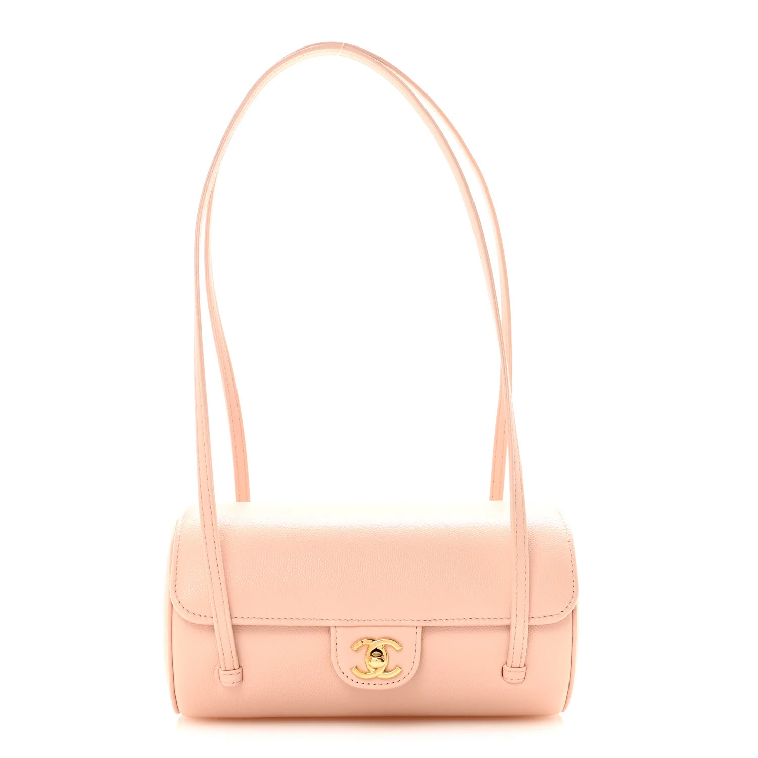 Shiny Caviar Preppy Coco Small Bowling Bag Light Pink | FASHIONPHILE (US)
