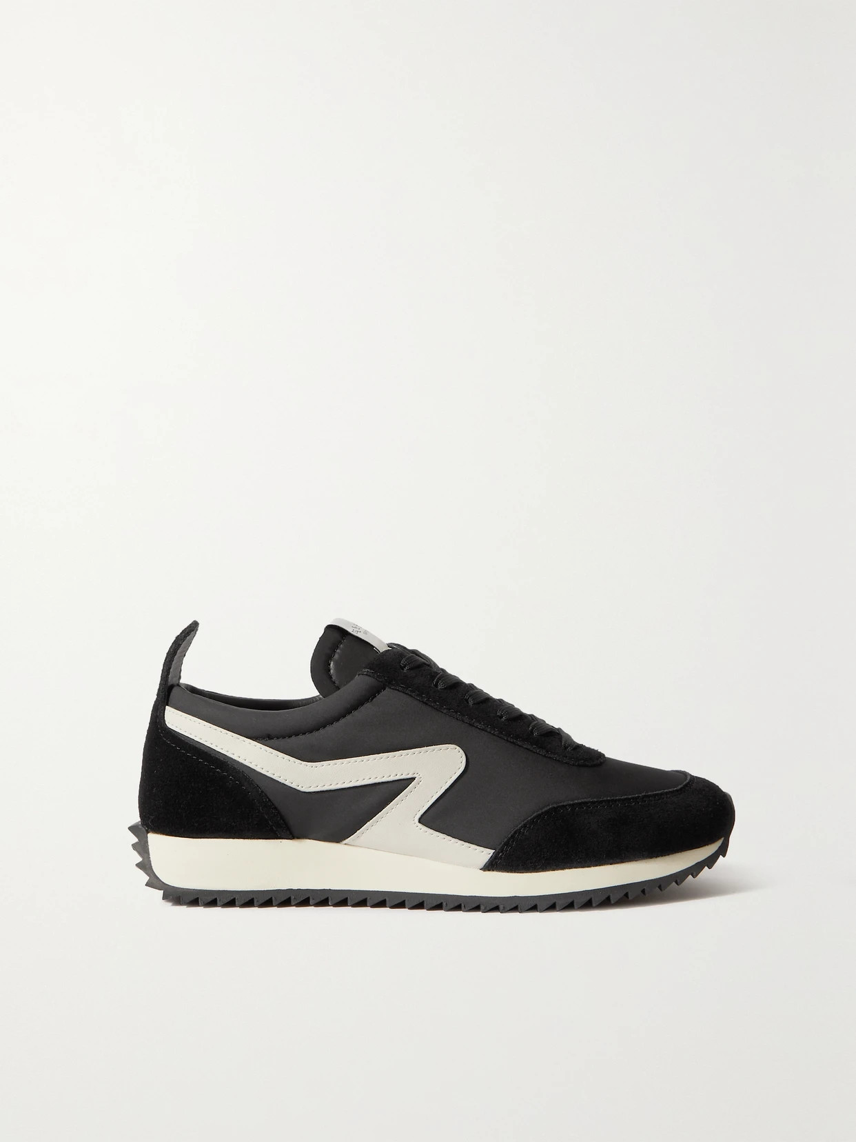 rag & bone - Retro Runner Suede And Leather-trimmed Recycled Shell Sneakers - Black | NET-A-PORTER (US)