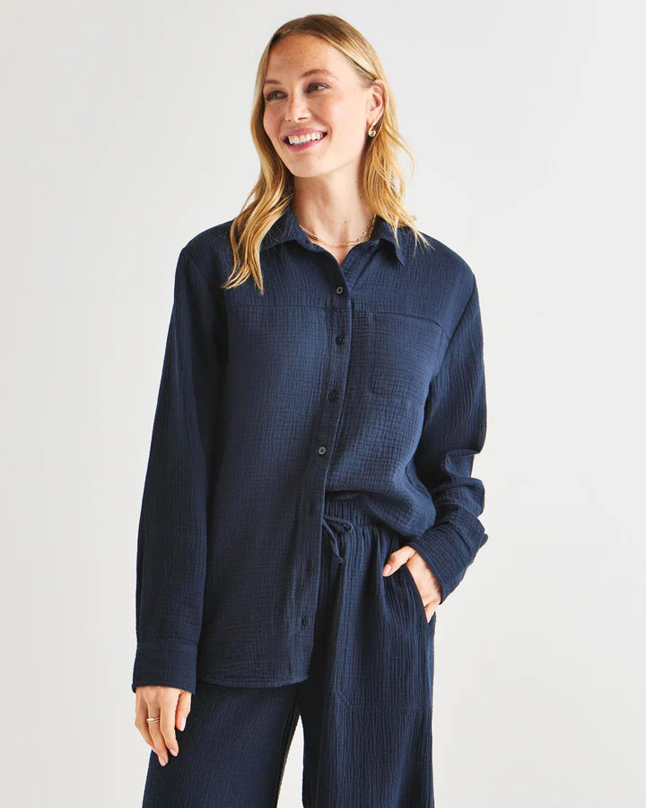 Kit Gauze Button Down Shirt | Splendid