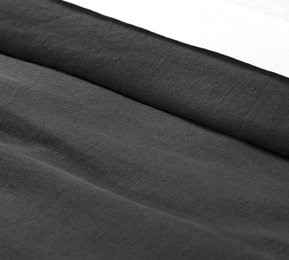 Ebony Belgian Flax Linen Duvet Cover, Full/Queen | Pottery Barn (US)