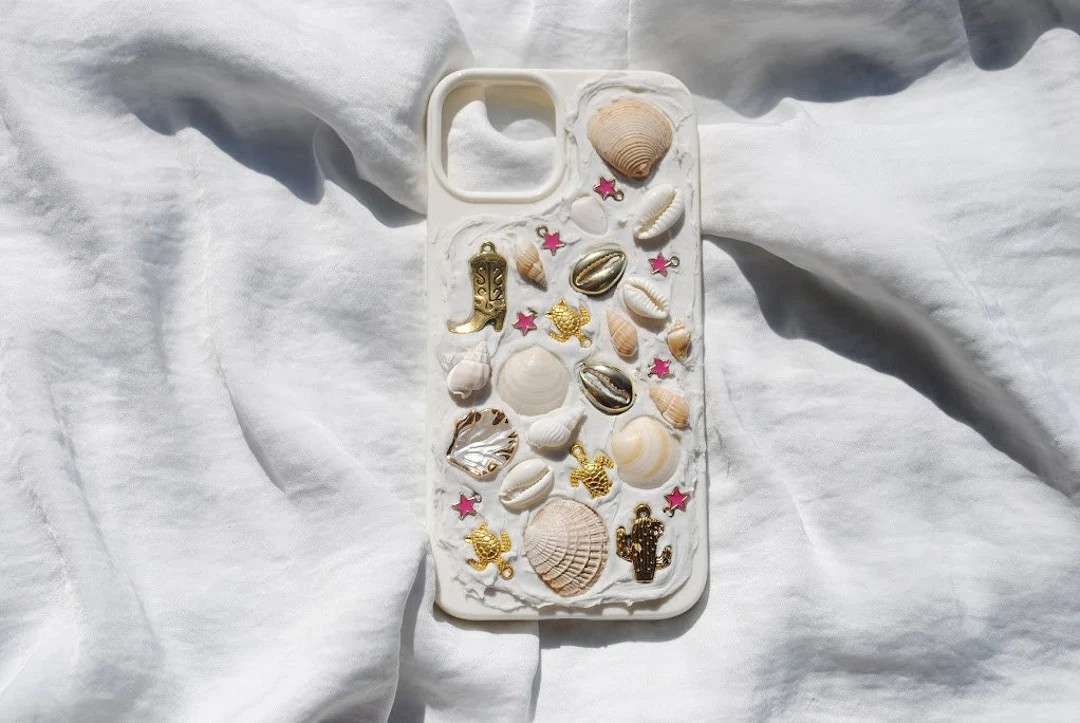 Sea Shell Phone Cases White 3d Coastal Stylish Case. Summer, Beachy Artistic Phone Cases. Shells,... | Etsy (US)