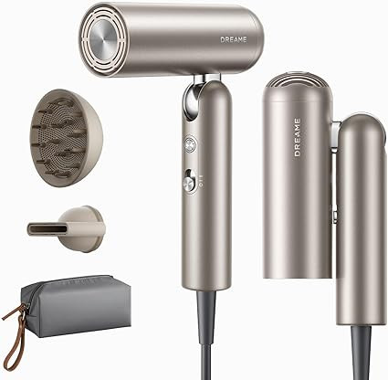 Dreame Pocket Pro Hair Dryer, Compact Foldable Ionic Blow Dryer, 110,000 RPM High-Speed Motor, Du... | Amazon (US)