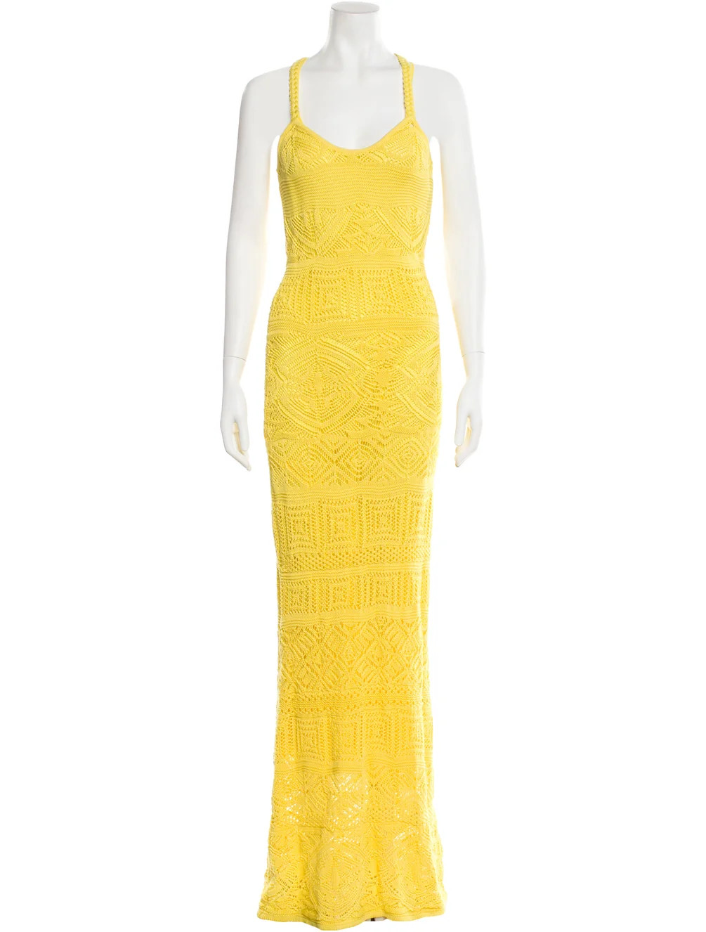 Emilio Pucci Lace Pattern Long Dress w/ Tags - Yellow Dresses, Clothing - EMI147733 | The RealRea... | The RealReal