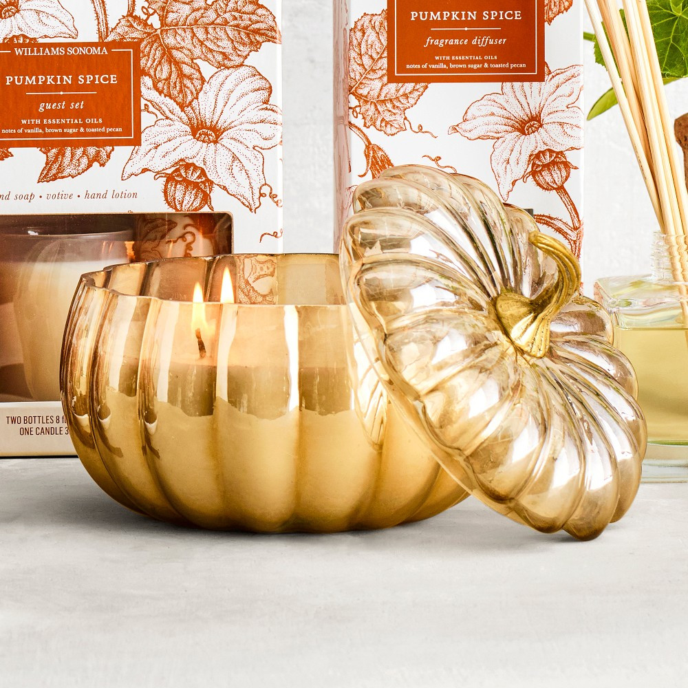 Williams Sonoma Pumpkin Spice Figural 4-Wick Candle | Williams-Sonoma
