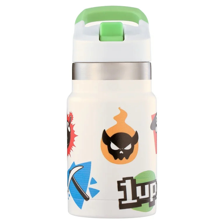 Ozark Trail 12 oz Double-Wall Stainless-Steel Flip-Top Kid's Water Bottle, Digital Gamer | Walmart (US)