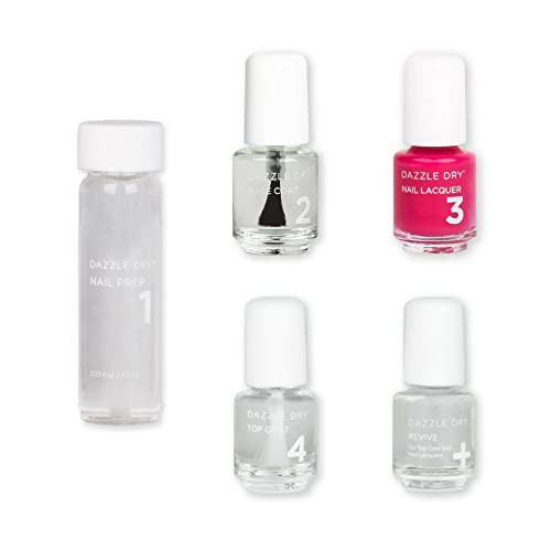Dazzle Dry Mini Kit 4 Step System - The Duchess, a full coverage bright strawberry pink. (5 Piece Kit / 5 Manicures) | Amazon (US)