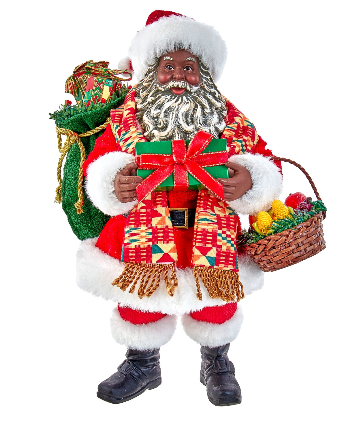 Kurt Adler 12" Fabriche Kwanzaa Santa - Multicolored | Macy's