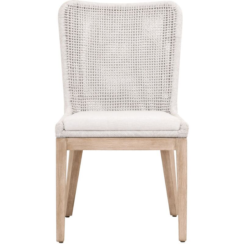 S/2 Lace Woven Performance Dining Chairs, Gray/Speckled White | One Kings Lane