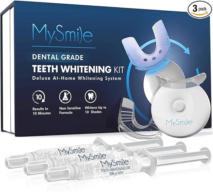 MySmile Teeth Whitening Kit with LED Light, 10 Min Fast Teeth Whitener with 3 x 35% Carbamide Per... | Amazon (US)