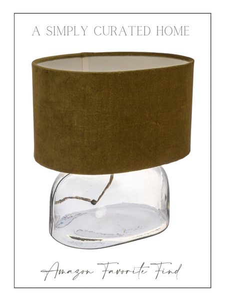 Modern table lamp, glass base with Velvet shade lamp 

#LTKhome #LTKMostLoved #LTKfindsunder100