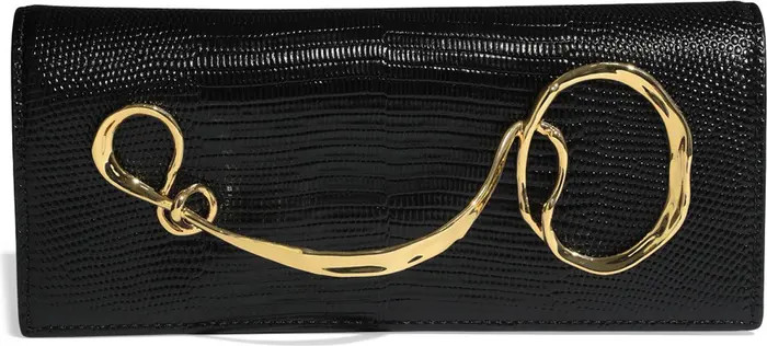 Twisted Side Handle Leather Clutch | Nordstrom