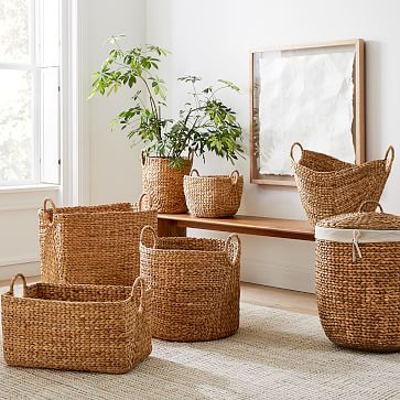 Curved Seagrass Baskets - Natural | West Elm (US)