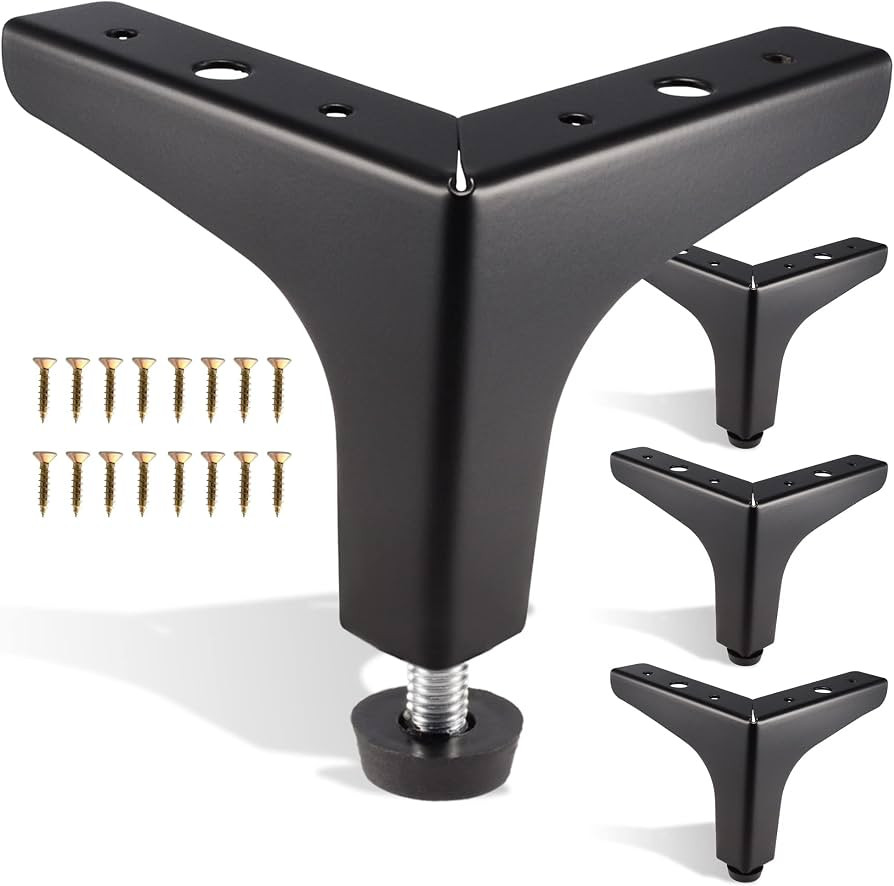 Furniture Legs 4 inches, Set of 4 Triangle Furniture Feet Modern Style Furniture Sofa Legs, Heavy... | Amazon (US)