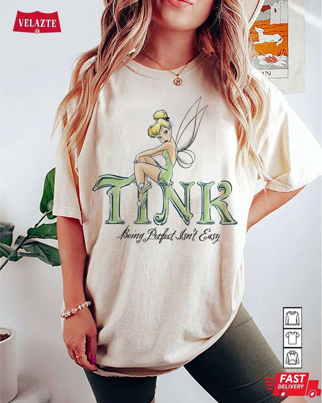 Disney Tinker Bell Comfort Colors® Shirt, Vintage Disney Shirt, Disneyworld Shirt, Disneyland Sh... | Etsy (US)