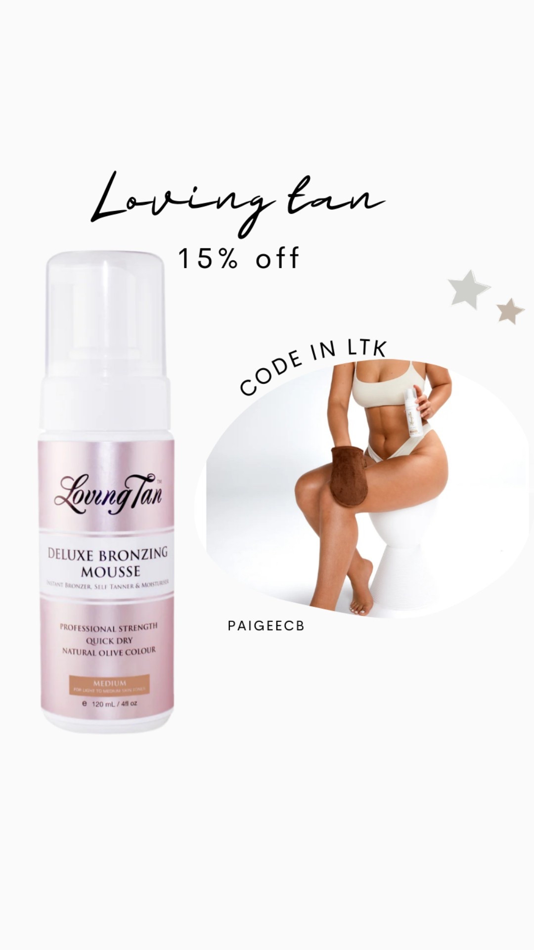 Loving tan 15% off 

#LTKFindsUnder50 #LTKSpringSale #LTKBeauty