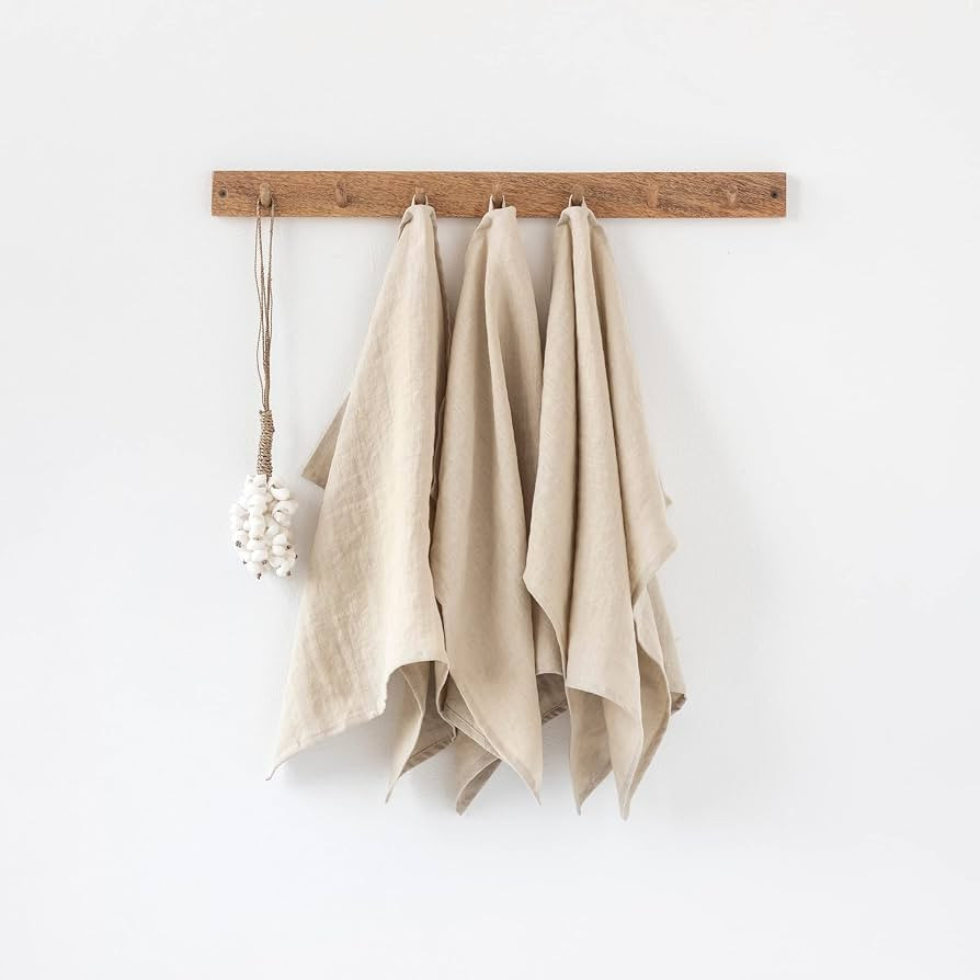 MagicLinen Linen Tea Towel - Linen Kitchen and Dish Towel - Linen Cloth - Hand Towel - Set of 3 - Na | Amazon (US)