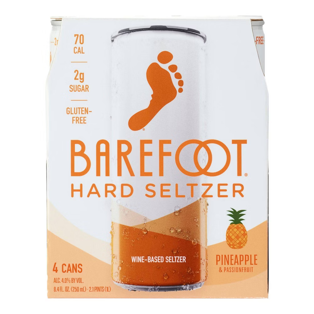 Barefoot Pineapple Wine-Based Hard Seltzer - 4pk/250ml Cans | Target