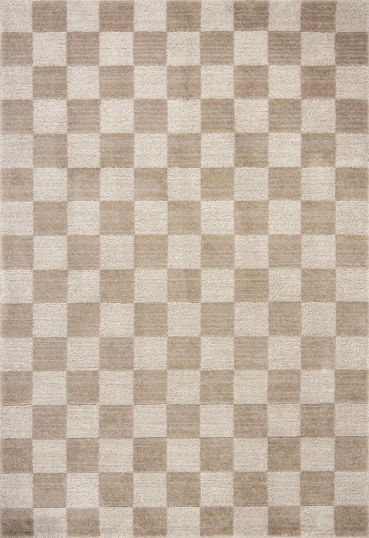 Loloi Chris Loves Julia Calvin Collection CLV-01 Pebble/Ivory 7'-10" x 10' Area Rug Checkered Neu... | Amazon (US)