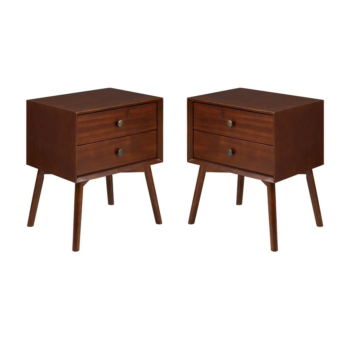 Greenberg 2 Drawer Mid-Century Modern Solid Wood Nightstand - Saracina Home | Target