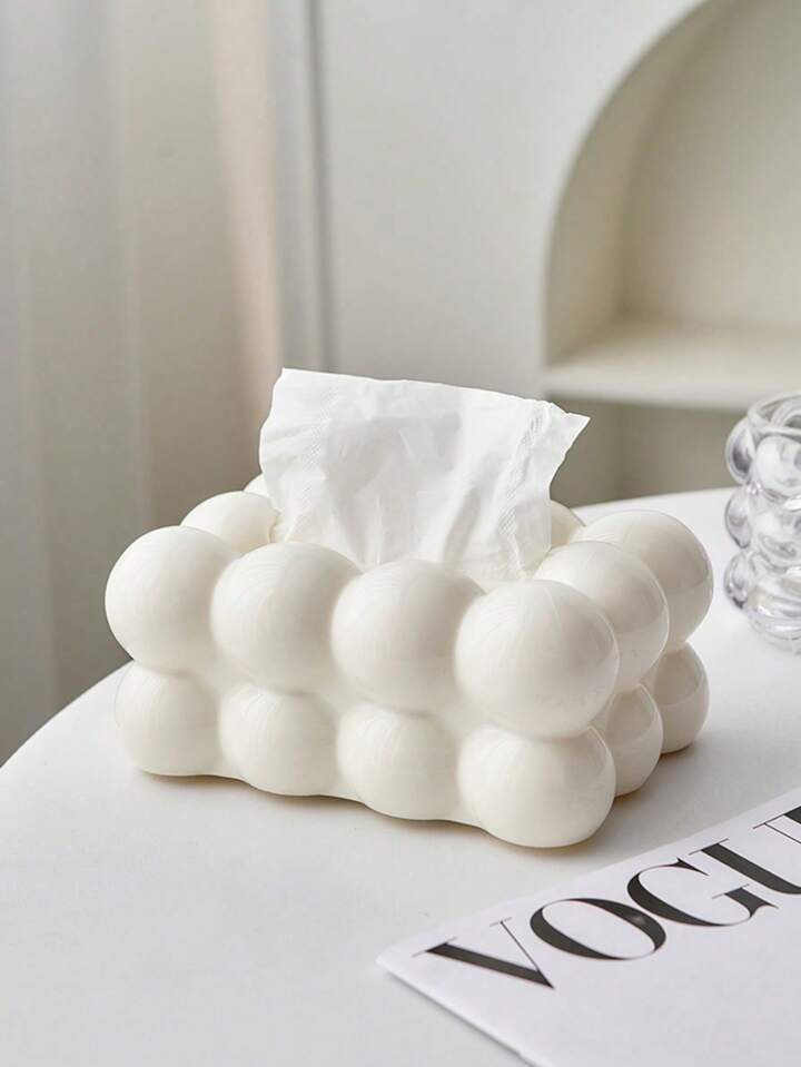 1pc Creative Cream Tissue Holder Table Decoration Plastic Tissue Box, Luxury Decorative Tissue Box For Living Room, Dining Table, Coffee Table, Home And Hotel Home Decor, School Supplies Best Gifts Birthday | SHEIN