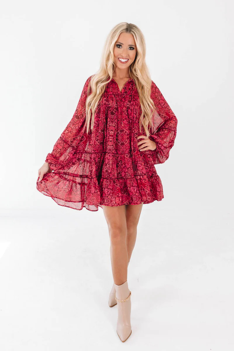 Worth the Wait Dress - Burgundy | The Impeccable Pig