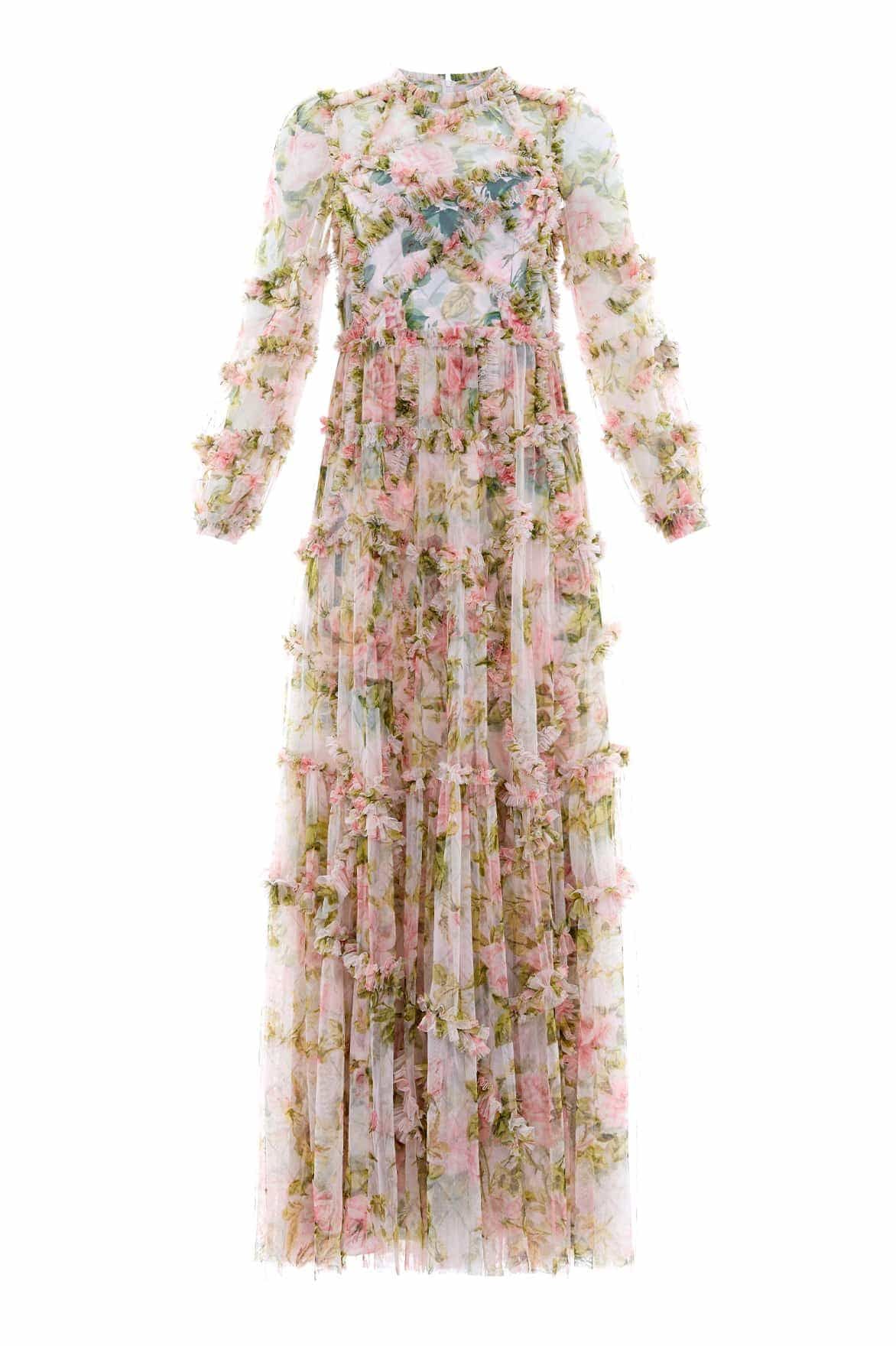 English Rose Diamond Ruffle Gown | Needle & Thread US