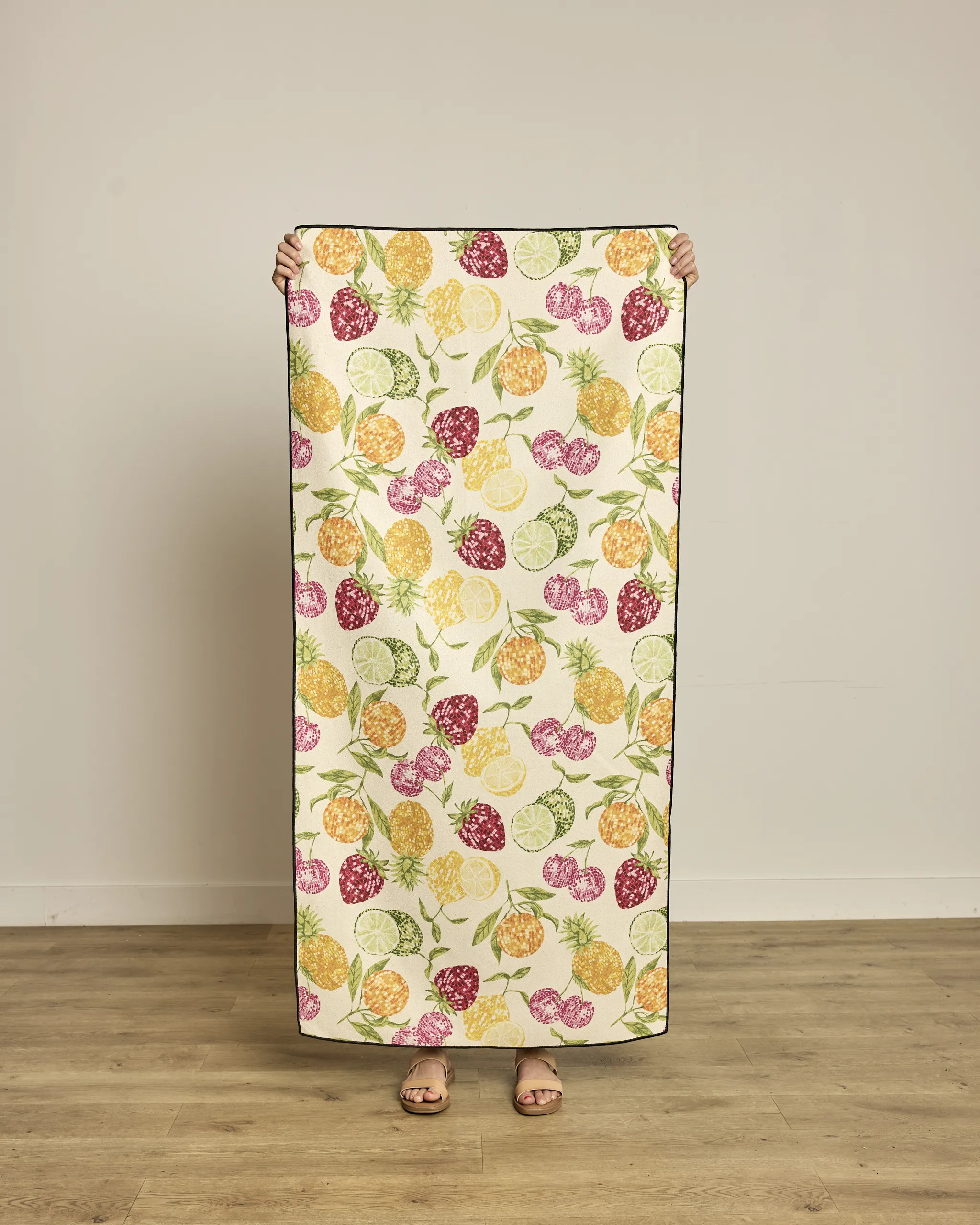 Disco Fruits Cream Micro-loop Beach Towel | Geometry | Geometry