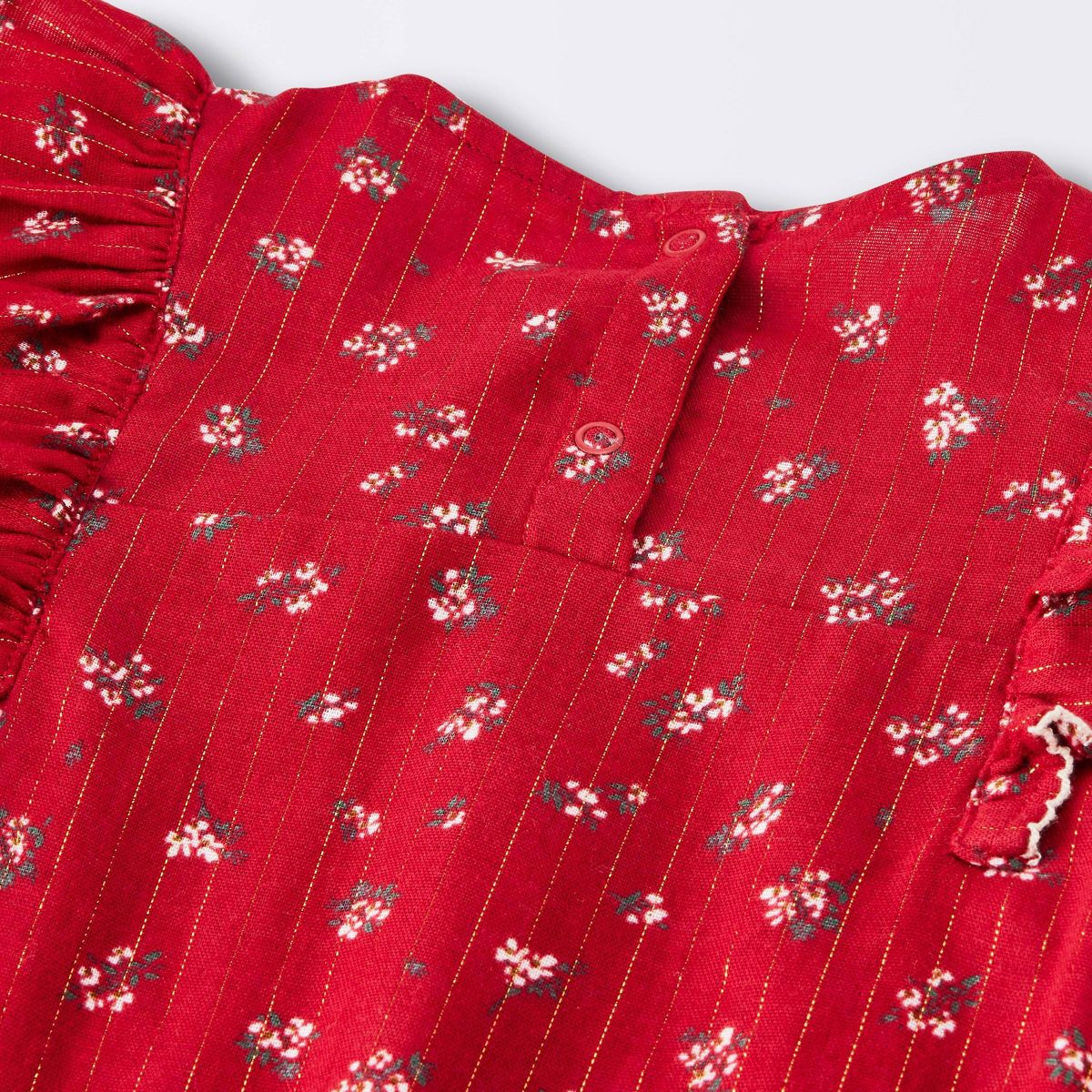 Baby Girls' Christmas Holiday Floral Romper - Cloud Island™ Red | Target